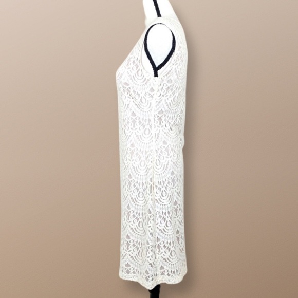 Jessica Howard Lace Overlay Ivory/Mauve Dress 4 - Picture 4 of 8